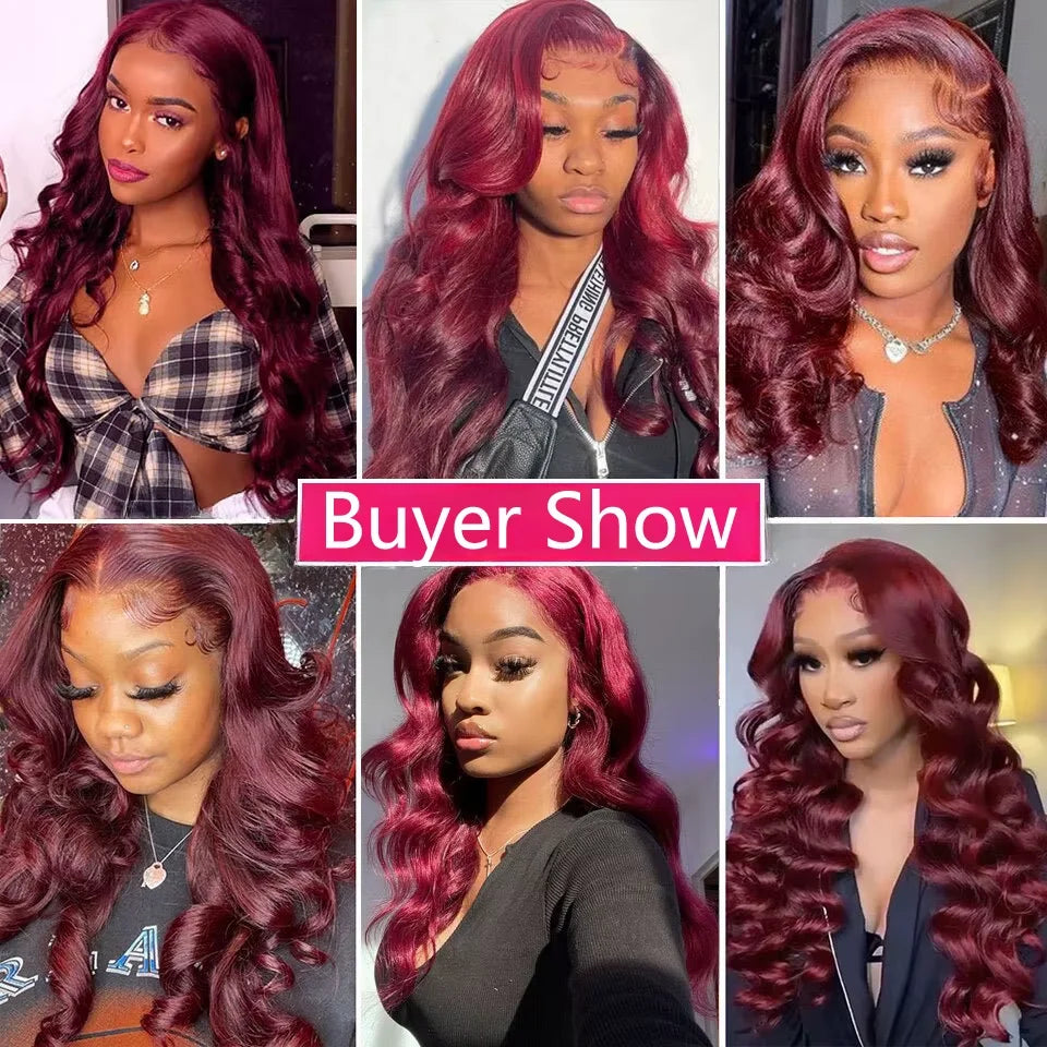 Royal 99j Burgundy Colored Body Wave Human Hair Bundles Brazilian Wavy 1/3/4 Bundles Human Hair Colored Read Brown Hair Bundles
