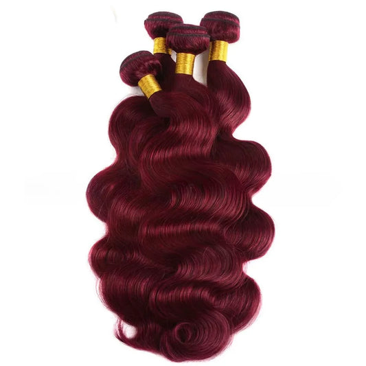 Royal 99j Burgundy Colored Body Wave Human Hair Bundles Brazilian Wavy 1/3/4 Bundles Human Hair Colored Read Brown Hair Bundles