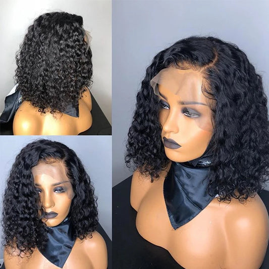 Deep Curly Short Bob Wigs 13x4 Lace Front Human Hair Wigs Brazilian 13x6 Lace Frontal Wig 250% Density Full Remy Wig Dolago