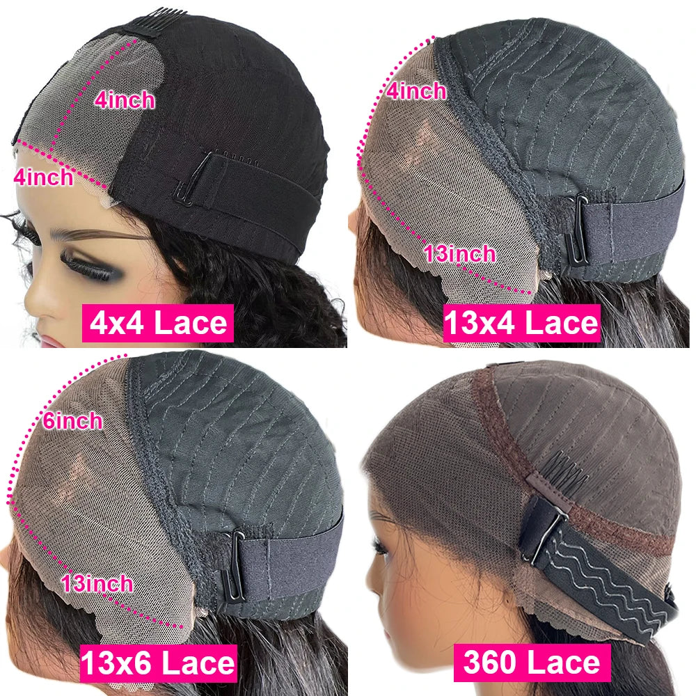 Afro Kinky Curly Wigs Human Hair Wear And Go 400 Density 13×6/360 HD Transparent Lace Wigs 100% Human Hair Pre Plucked For Women