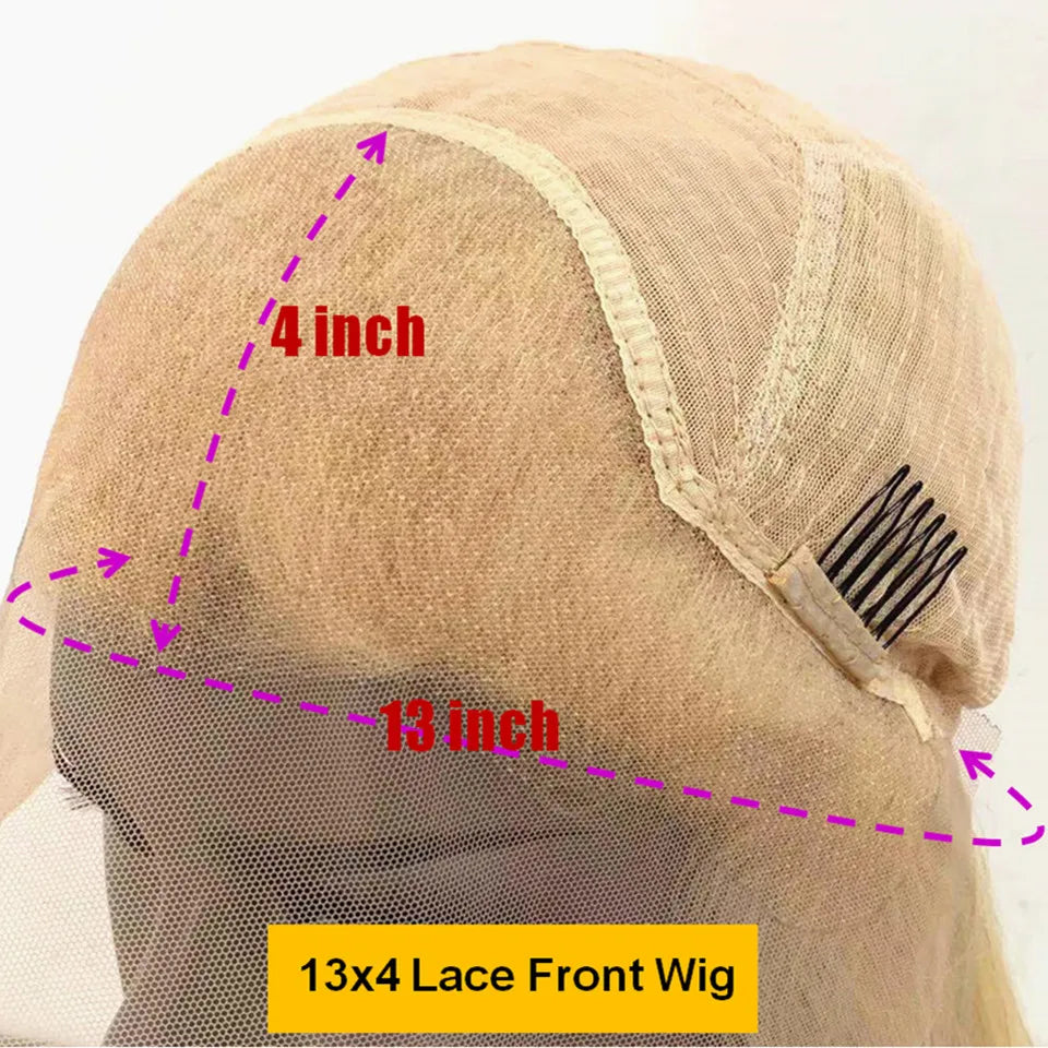 Ombre Pink Rosemary Colored Human Hair Body Wavy Glueless 13x4 Lace Front Wigs #613 Made Pre Plucked 180% Density Full Lace Wigs