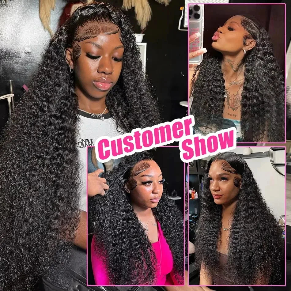 Deep Wave Human Hair Wigs 13X6 Hd Lace Frontal Wig Water Wave Lace Front Wigs Curly Brazilian Wigs 250 Density 40 Inch For Wome