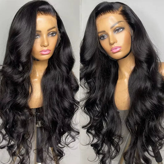 Body Wave 13x6 HD Transparent Lace Front Human Hair Wigs For Black Women 30 36 Inch 13x4 Lace  Frontal Brazilian Wigs