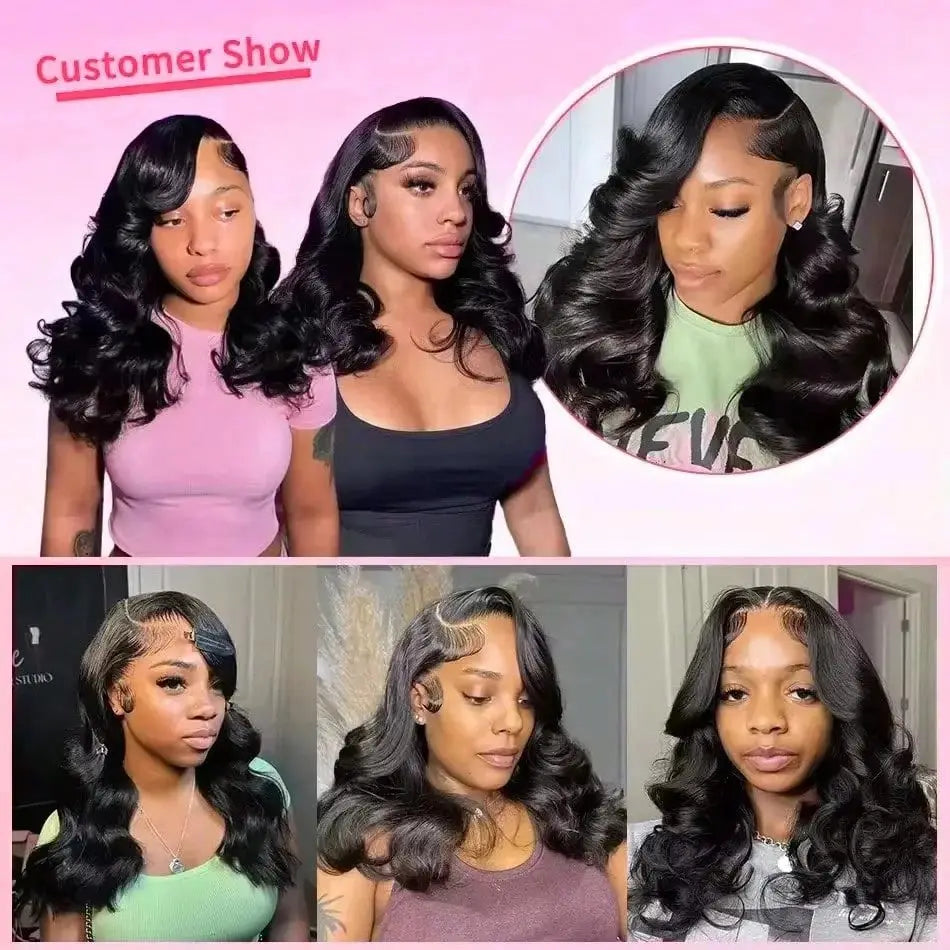 Bouncy Curly 230% Brazilian Short Bob Wig 13x4 Hd Transparent Lace Front Human Hair Wigs Pre Pluck Body Wave Bob Wigs Short Hair