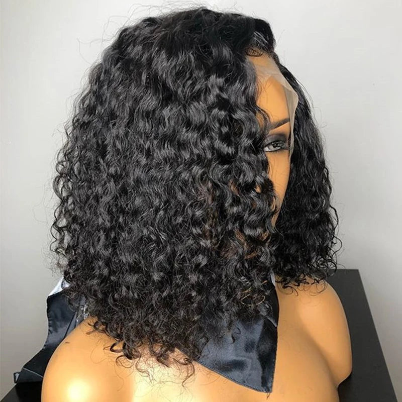 Deep Curly Short Bob Wigs 13x4 Lace Front Human Hair Wigs Brazilian 13x6 Lace Frontal Wig 250% Density Full Remy Wig Dolago