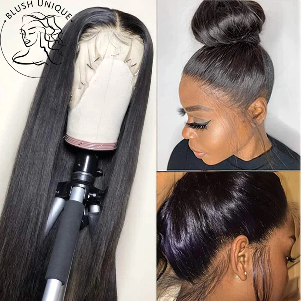 30Inch Ombre Highlight Lace Front Wigs 13x6 Straight Lace Front Wigs Transparent Pre Plucked Glueless Honey Blonde Wig for Women