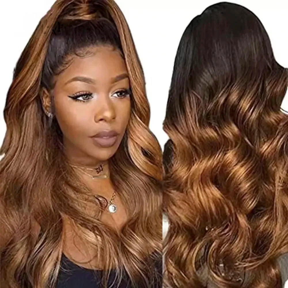 Body Wave 13x4 Lace Front Ombre Wig Human Hair Wig For Women Brazilian Blonde 1b/4/27/30 Lace Frontal Wig On Sale Clearance