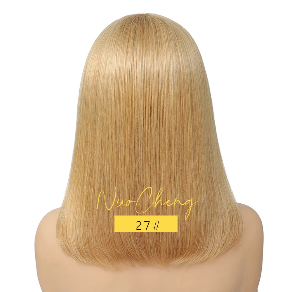 Bob Wig Human Hair 13X4 Lace Frontal Bob Wigs For Black Women Human Hair Glueless Straight Bob Lace Front Wig Natural Color Wigs