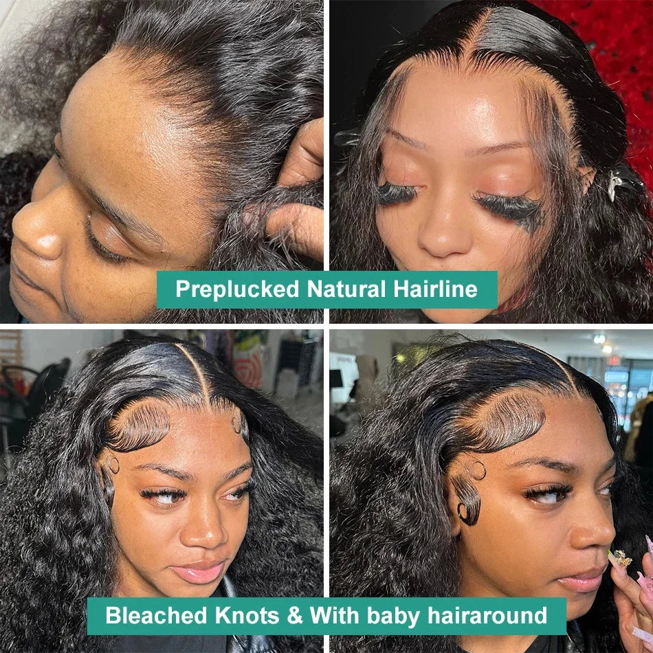 Deep Wave 13x4 13x6 Hd Lace Frontal Wigs Human Hair wig 30 40 42 Inch  Water Wave Curly 360 Lace Front Human Hair For Blak Women