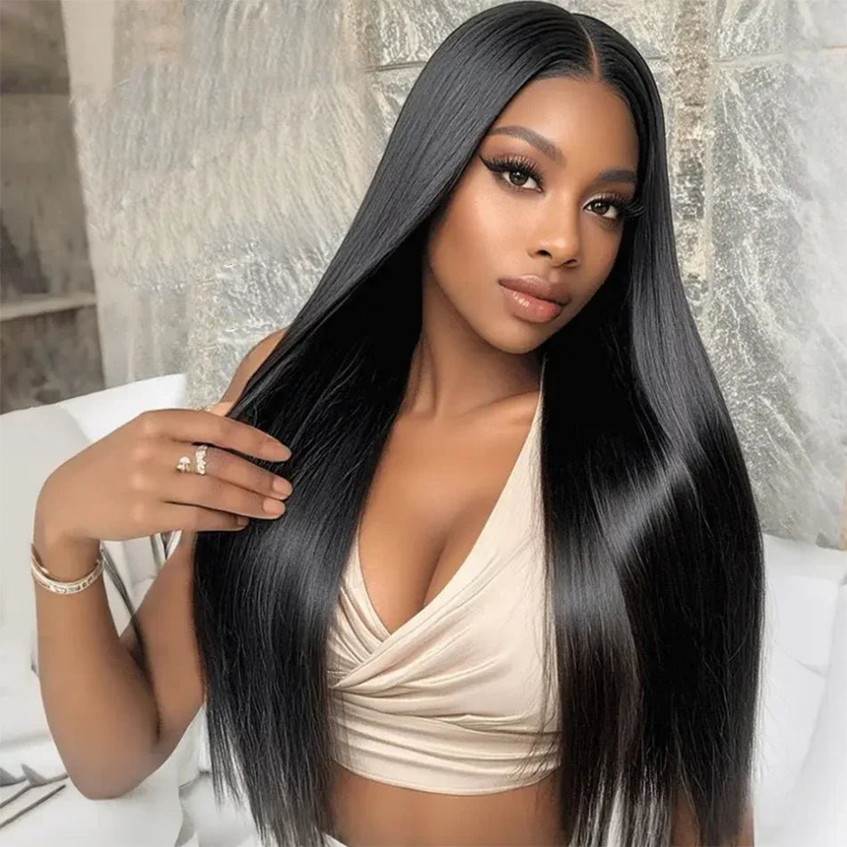 Hd Lace Frontal Wig 13x4 Lace Front Wig Human Hair 30 Inch Bone Straight Transparent 4x4 Human Hair Wigs Ready to Wear