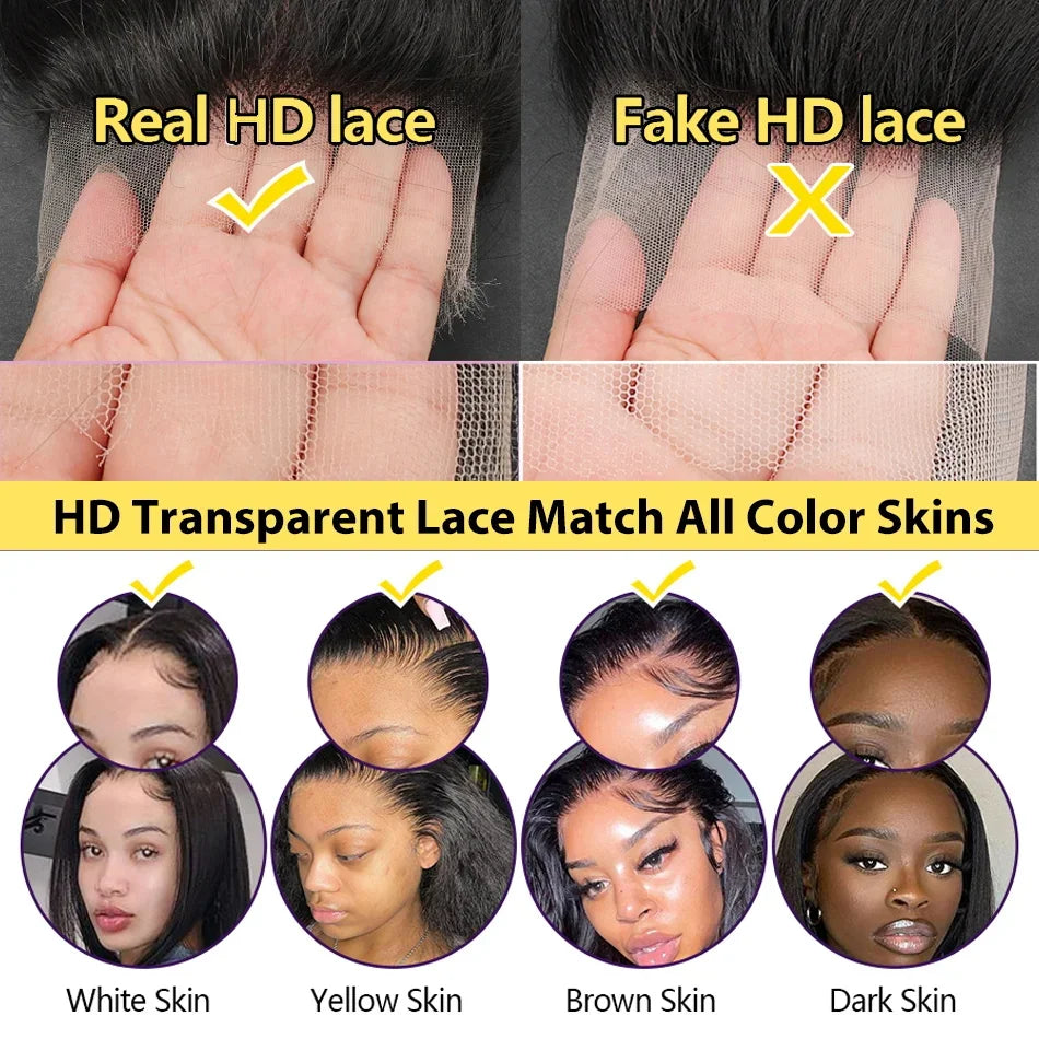 Deep Wave 13x4 13x6 Hd Lace Frontal Wigs Human Hair wig 30 40 42 Inch  Water Wave Curly 360 Lace Front Human Hair For Blak Women