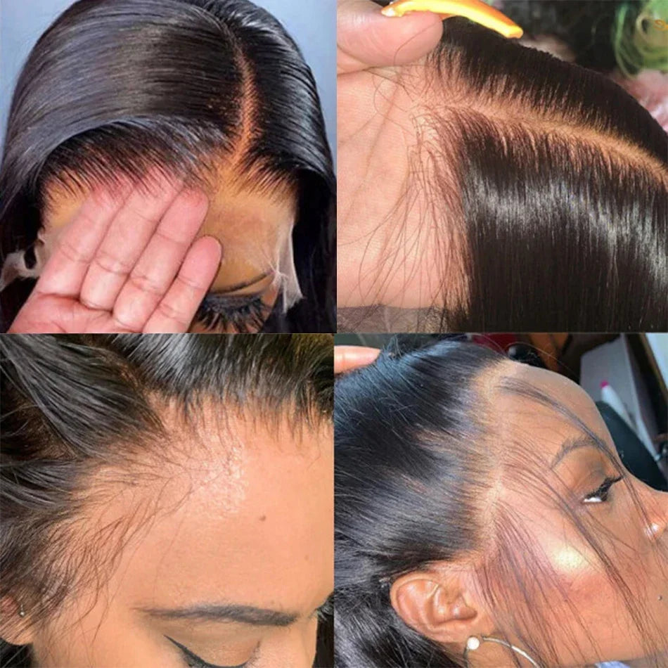 Hd Lace Frontal Wig 13x4 Lace Front Wig Human Hair 30 Inch Bone Straight Transparent 4x4 Human Hair Wigs Ready to Wear