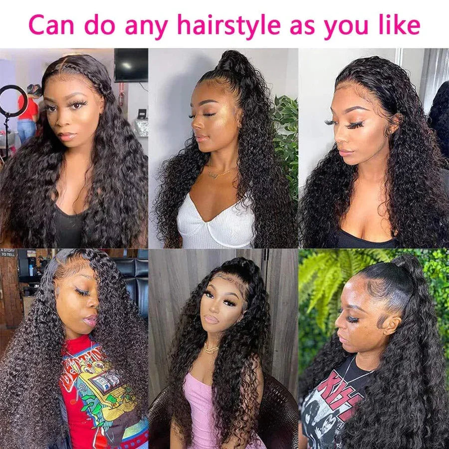 Kinky Curly Human Hair Wig Swiss Lace Frontal Curly Hair Glueless Wigs Pre Plucked Natural Hairline Lace Wig for Women