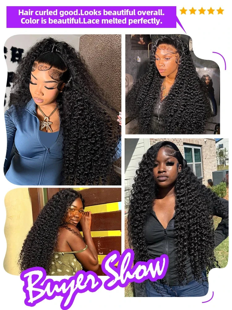 Deep Wave Human Hair Wigs 13X6 Hd Lace Frontal Wig Water Wave Lace Front Wigs Curly Brazilian Wigs 250 Density 40 Inch For Wome