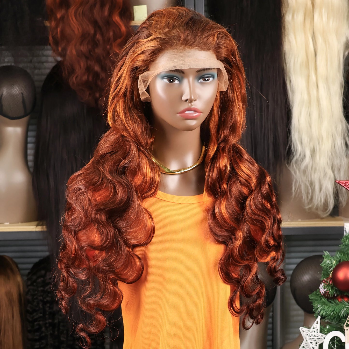 4/350 Highlight Wig Human Hair Body Wave Ombre Orange Ginger Lace Front Wig Human Hair Hd Lace Wig 13x6 Human Hair 200% Density