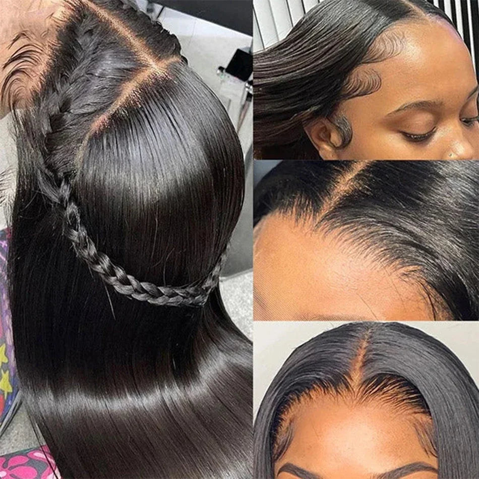 Hd Lace Frontal Wig 13x4 Lace Front Wig Human Hair 30 Inch Bone Straight Transparent 4x4 Human Hair Wigs Ready to Wear