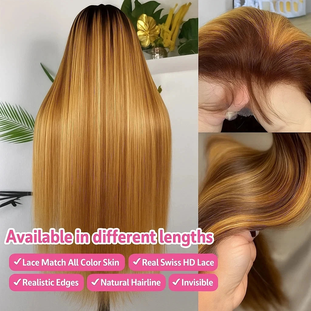 P4/27 Highlight Wig Human Hair 13x4 Bone Straight Lace Front Wigs Human Hair Ombre 613 Blonde Colored Human Hair Wig Pre Plucked
