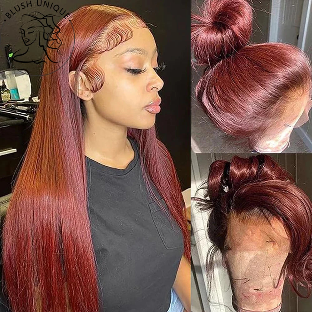 30Inch Ombre Highlight Lace Front Wigs 13x6 Straight Lace Front Wigs Transparent Pre Plucked Glueless Honey Blonde Wig for Women