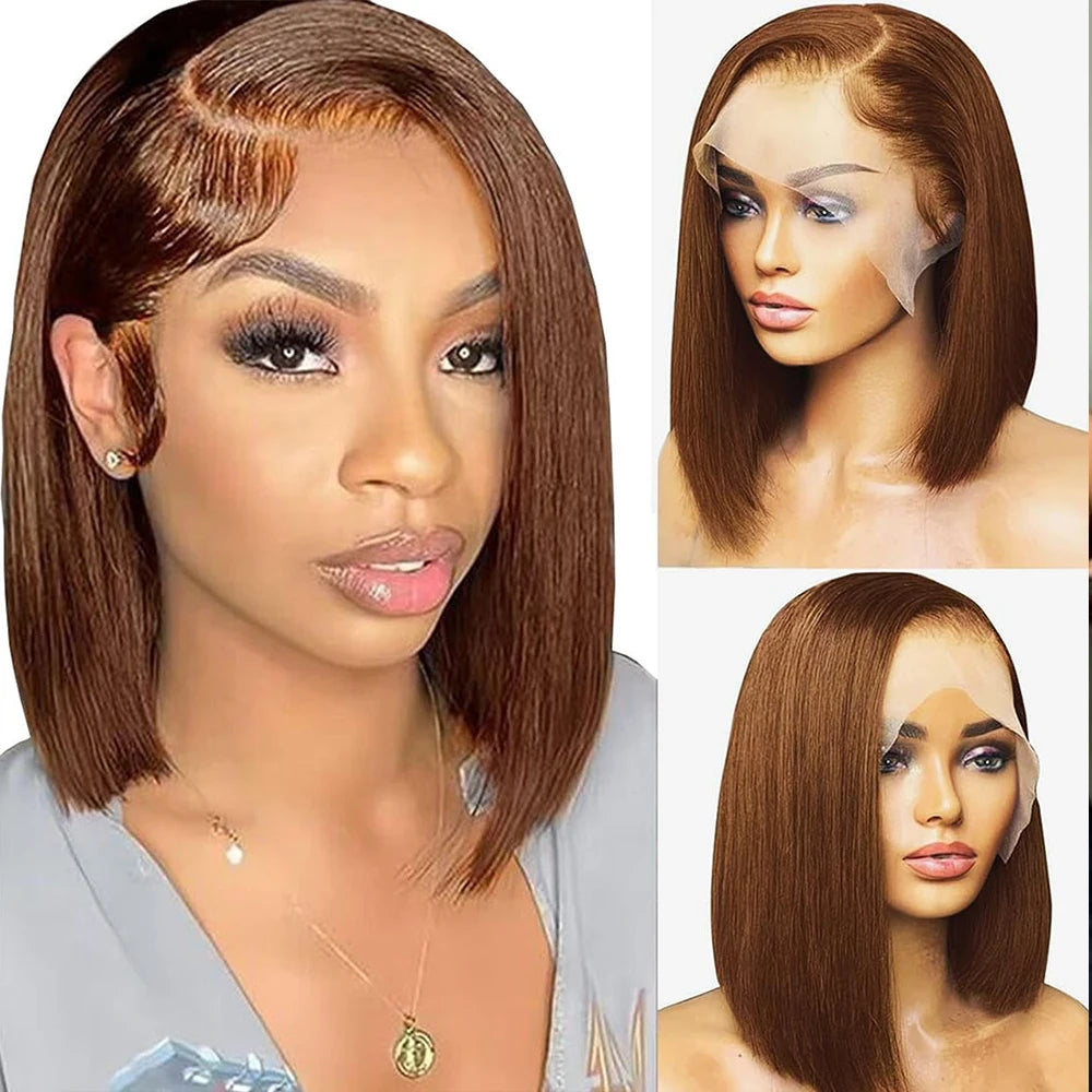 Bob Wig Human Hair 13x4 Hd Lace Front Human Hair Wigs For Black Women Glueless Lace Front Wigs Pre Plucked Pre Cut Straight Bob