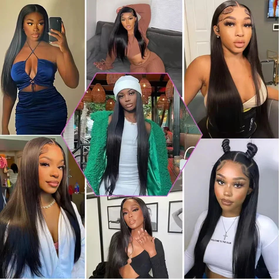 Hd Lace Frontal Wig 13x4 Lace Front Wig Human Hair 30 Inch Bone Straight Transparent 4x4 Human Hair Wigs Ready to Wear