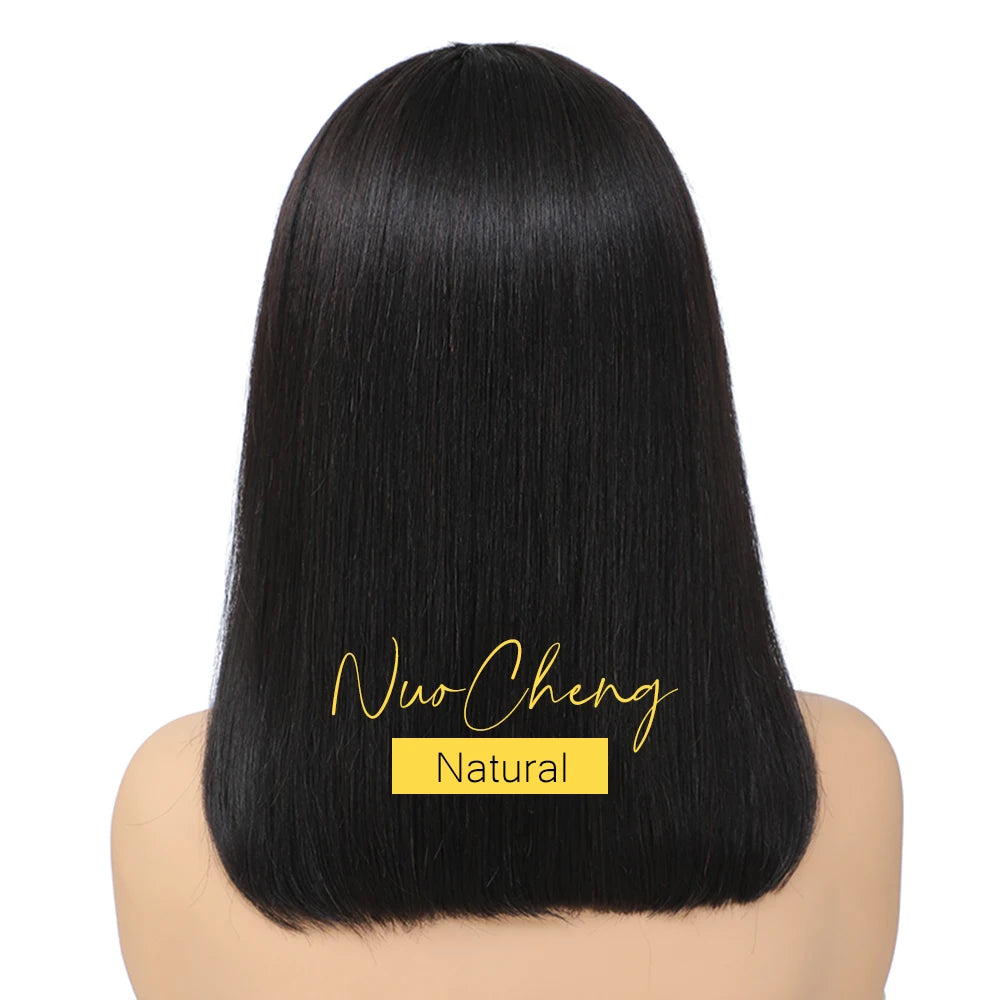 Bob Wig Human Hair 13X4 Lace Frontal Bob Wigs For Black Women Human Hair Glueless Straight Bob Lace Front Wig Natural Color Wigs