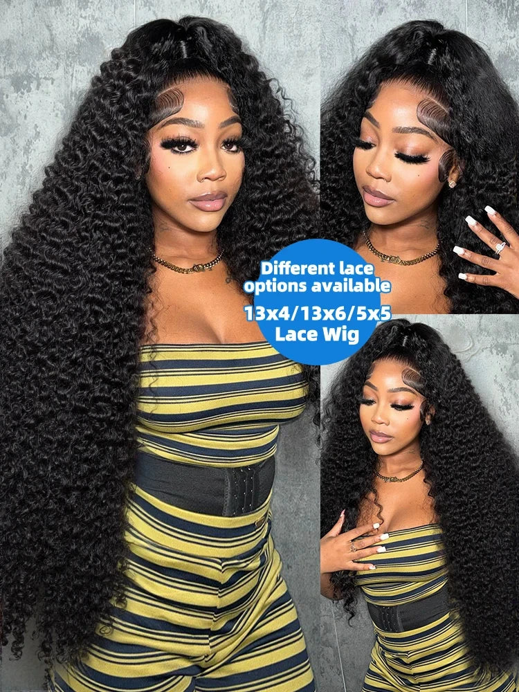 Deep Wave Human Hair Wigs 13X6 Hd Lace Frontal Wig Water Wave Lace Front Wigs Curly Brazilian Wigs 250 Density 40 Inch For Wome