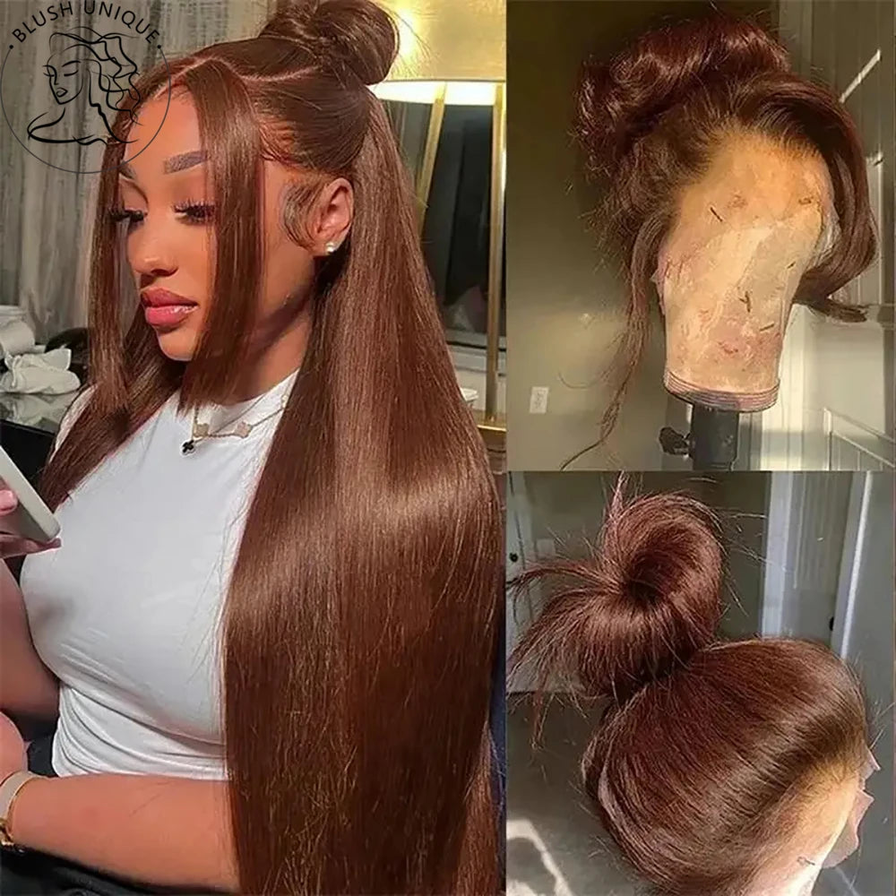 30Inch Ombre Highlight Lace Front Wigs 13x6 Straight Lace Front Wigs Transparent Pre Plucked Glueless Honey Blonde Wig for Women