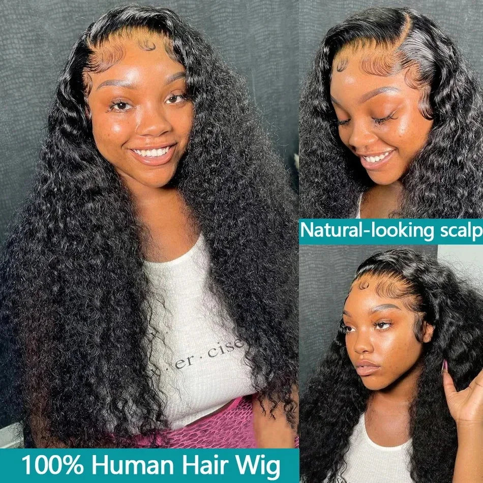 Deep Wave 13x4 13x6 Hd Lace Frontal Wigs Human Hair wig 30 40 42 Inch  Water Wave Curly 360 Lace Front Human Hair For Blak Women
